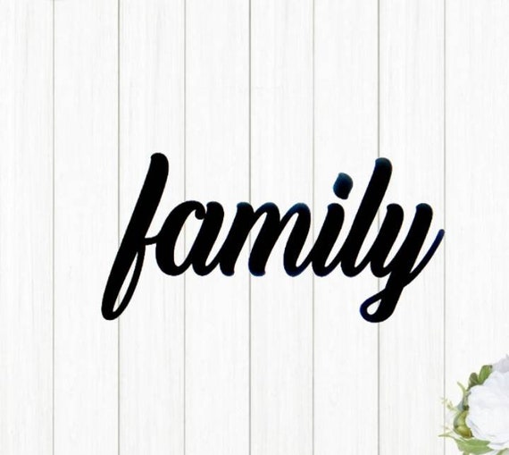 Family Metal Sign Home Decor Cursive Word Sign Family Sign Family Script Sign Metal Art Ohana Recycled Steel