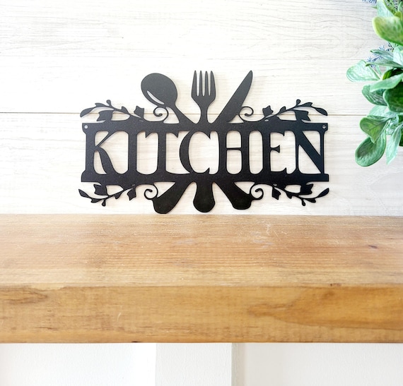 Kitchen Sign | Metal Kitchen Sign | Farmhouse Kitchen Sign |  Metal Wall Art | Housewarming Gift | Kitchen Decor Sign | Script Kitchen Sign