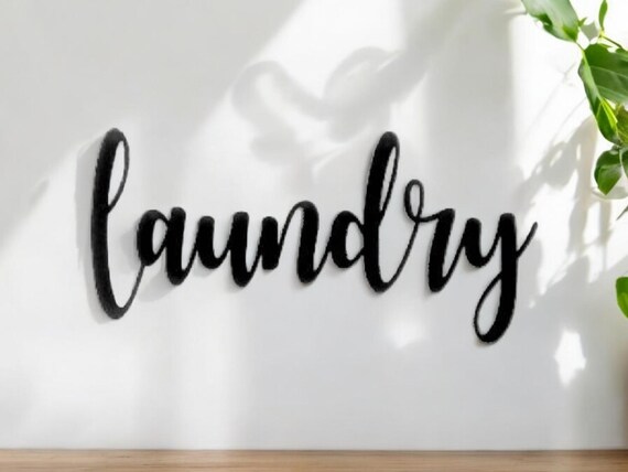 Laundry Room Sign | Cursive Laundry Sign | Script Laundry Sign | Farmhouse Style Laundry Sign | Metal Laundry Sign |Modern Home Decor
