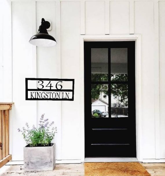 Modern address sign | custom metal address sign | rectangle address sign | industrial house numbers | metal address | street name sign