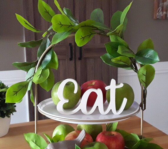 Free Standing Eat Sign | Cursive Eat Sign | Wood Eat Sign | Farmhouse Style Home Decor | Eat Script Sign | Script Eat Kitchen | Freestanding