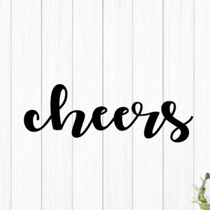Cheers sign | metal cheers sign | script cheers sign |  script font bar sign | steel cheers sign | bar decor | bar sign | cursive cheers