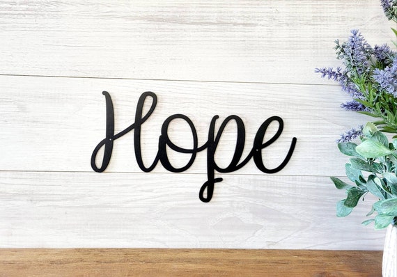 Hope metal sign |love sign | hope metal word | cursive hope  |metal hope home sign | rustic word art sign | metal wall art | word sign
