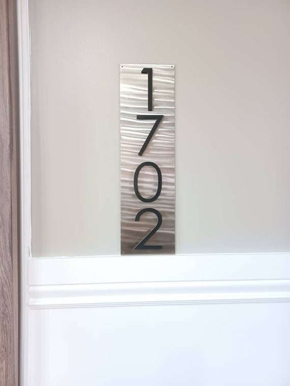 Modern address sign | 3d address sign | vertical address plaque | steel and pvc address sign | house number mailbox box number sign