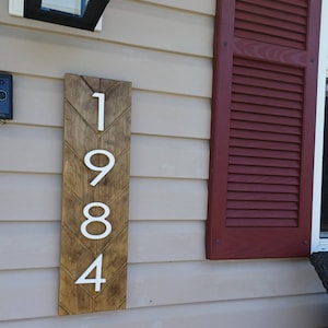 Chevron Address Sign | Wood Address Plaque | Chevron Address Plaque | Modern Address Plaque | 3D Address | Vertical Address Sign