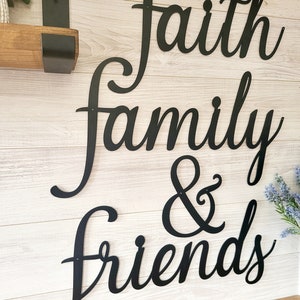 Faith Family & Friends Metal Sign Set of 4 Signs | Faith Sign | Wall ...