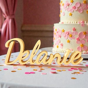 Freestanding Name Sign | Personalized Name Sign | Kids Room Sign | 3/4 Inch Thick Name Sign | 3D Family Name Sign | Script Cursive Word Sign