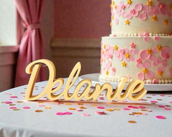 Freestanding Name Sign | Personalized Name Sign | Kids Room Sign | 3/4  Inch Thick Name Sign | Family Name Sign | Script Cursive Word Sign