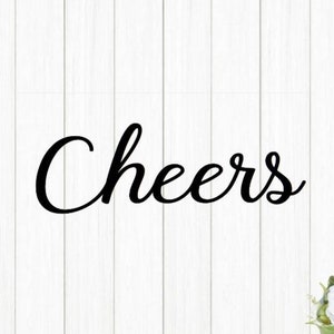 Cheers sign | metal cheers sign | script cheers sign |  script font bar sign | steel cheers sign | bar decor | bar sign | cursive cheers