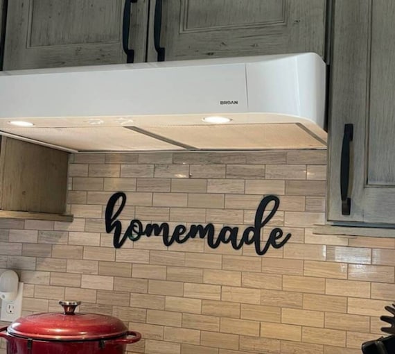 Homemade farmhouse kitchen sign home-made metal sign rustic home decor kitchen decor metal cursive word