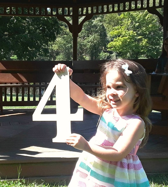 Fourth Birthday Sign 4 Photo Prop Four Photo Shoot for Babies Baby 4 Year Old Birthday Sign Wooden Number Four Sign Prop 4th Birthday Sign