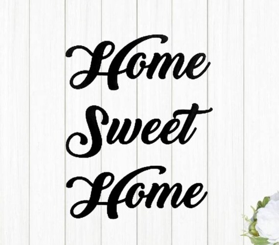 Home sweet home sign | rustic home sign | farmhouse  home sign | home entryway sign | cursive metal word home | script home recycled steel