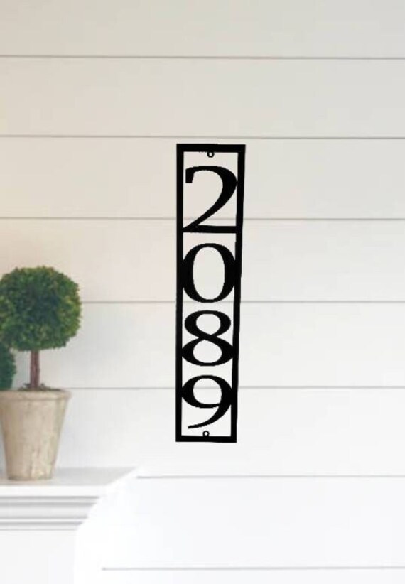 Large vertical address sign | house number sign | industrial digit sign | home address | outdoor sign | metal art | house numbers |