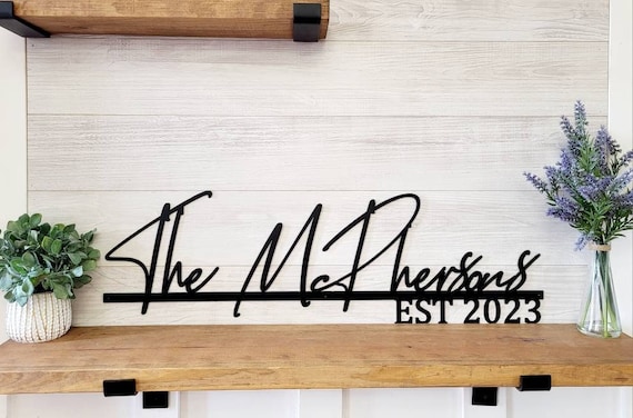 Personalized family name sign | anniversary gift | metal last name sign | family established sign | wall decor | wedding gift