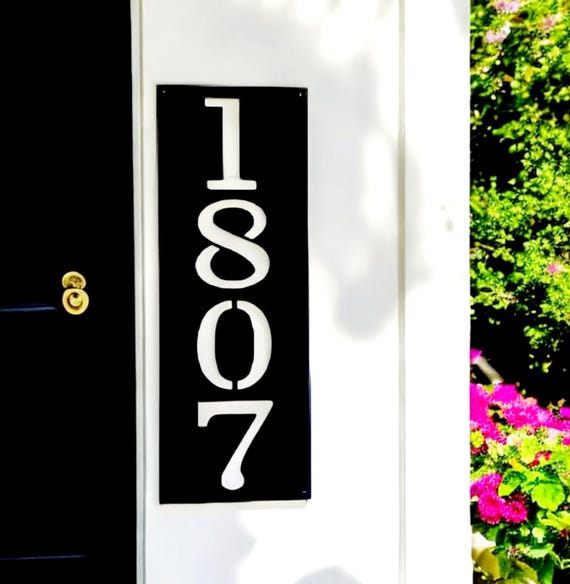 Large vertical address sign | house number sign | industrial digit sign | home address | outdoor sign | metal art | house numbers |