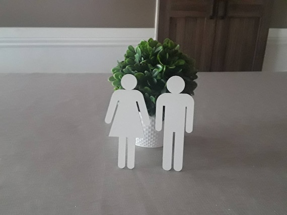 Mini Bathroom People | Mini Bathroom Figures | Wooden Bathroom People | Standing Bathroom People | Freestanding  Wooden People Cutouts