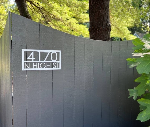 Modern Address Sign | Street Name Address Sign | Steel Home Address Sign | Horizontal Address Numbers |  Weatherproof Address Sign