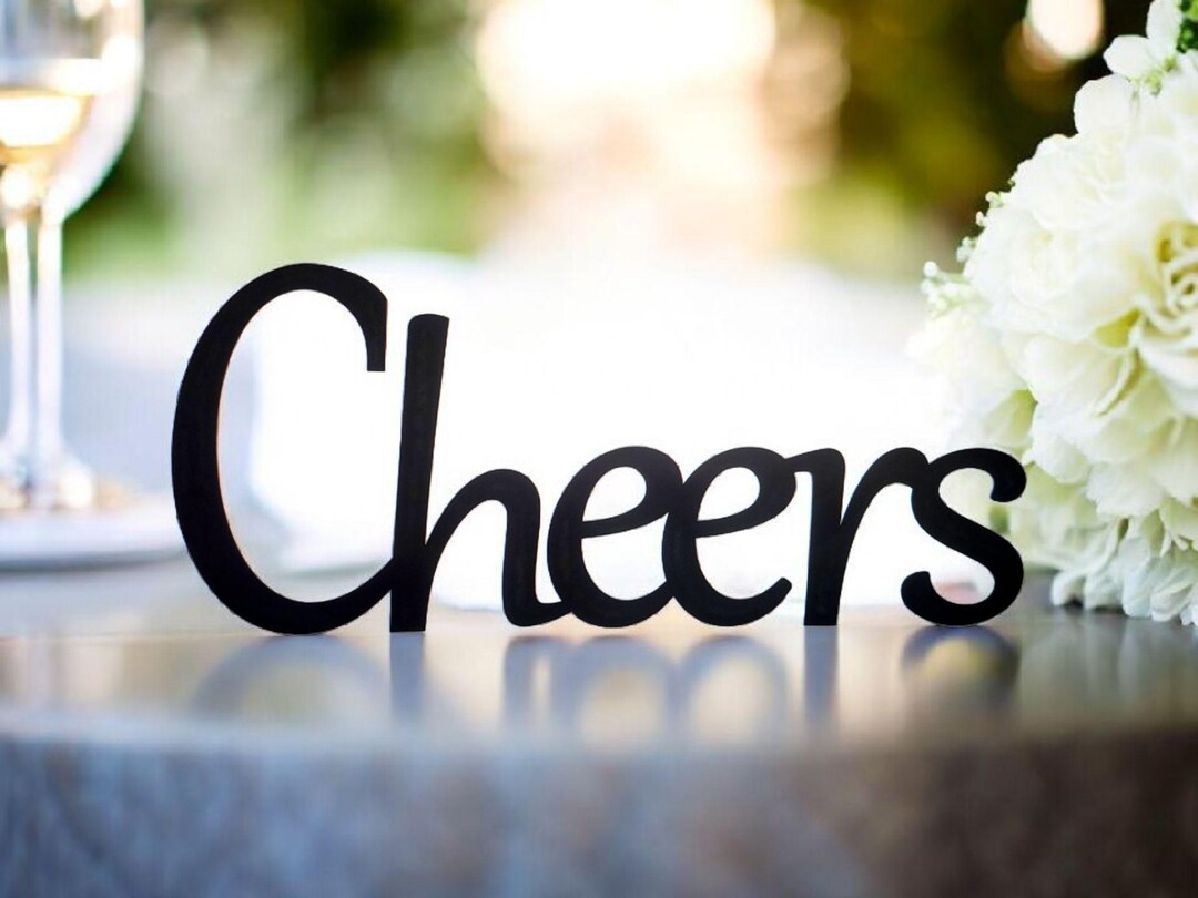 Freestanding Cheers Sign | Farmhouse Cheers Sign | Thick Cheers Sign ...