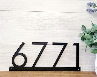 Custom address sign | modern house numbers | street name sign | metal home address sign | horizontal address number | weatherproof address