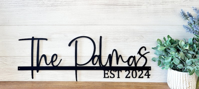 Personalized Family Name Sign | Anniversary Gift | Metal Last Name Sign ...