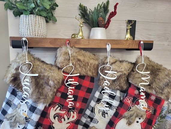 Custom stocking name - stocking names - metal stocking name tag - christmas decor - christmas stockings - christmas - personalized stocking