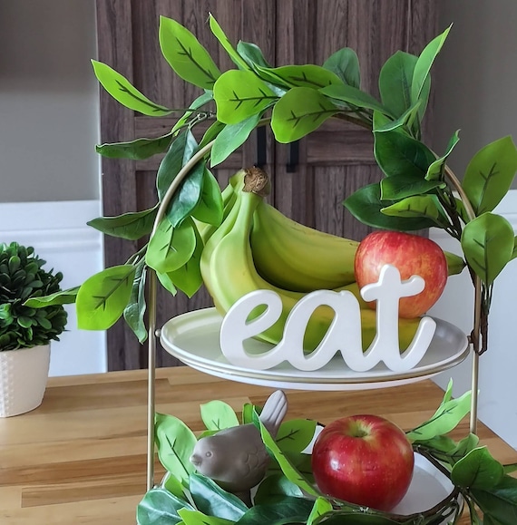 Free Standing Eat Sign | Cursive Eat Sign | Wood Eat Sign | Farmhouse Style Home Decor | Eat Script Sign | Script Eat Kitchen | Freestanding