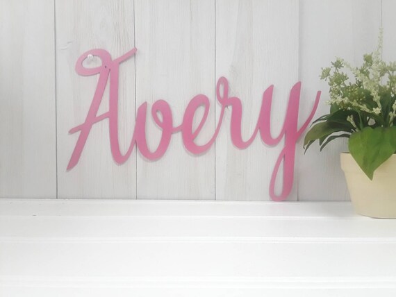 Nursery name sign, babies room name sign, custom metal name sign, nursery room decor, kids room signs, cursive word, custom name sign