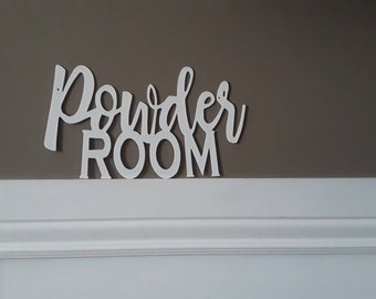 Powder Room Sign Metal Powder Room Sign Bathroom Decor Restroom Decor Wash Room Decor Restroom Powder Room Recycled Steel Wall Art