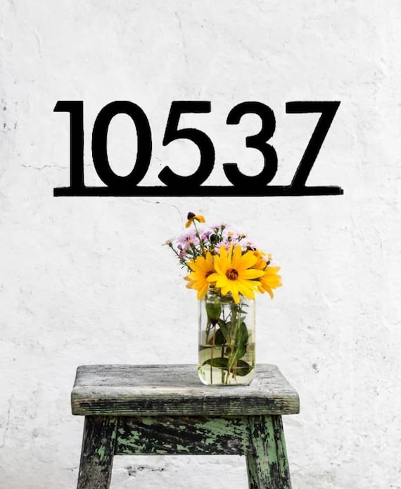 Metal House Number Sign | Modern Address Numbers, Powder Coat Finish