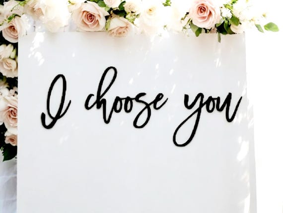 I choose you sign | love you more sign | i choose us script words | fixer upper inspired sign | rustic sign | farmhouse sign | photo collage