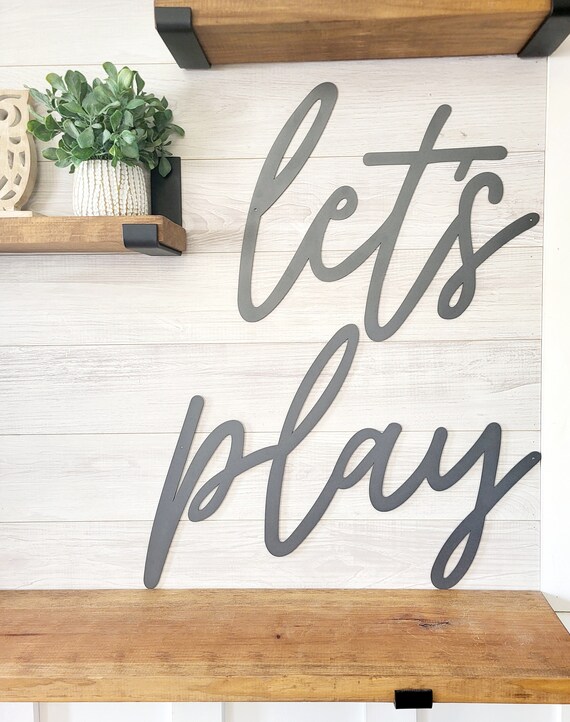 Let's Play Sign | Let's Play Metal Sign | Kids Playroom Decor | Baby's Room Decor | Kids Bedroom Decor | Kids Play Room Sign