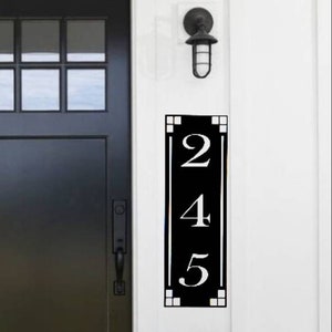 Arts and craft address sign | craftsman address plaque | mission style address sign | art and craft house numbers | vertical address sign