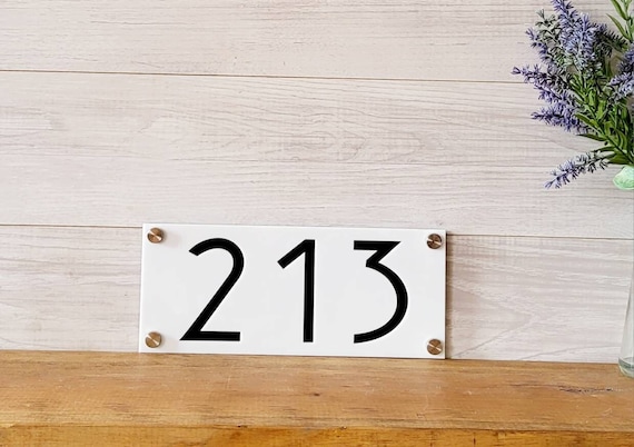 Modern house numbers | vertical address plaque | weatherproof address sign | layered acrylic address plaque | screw cap kit address sign