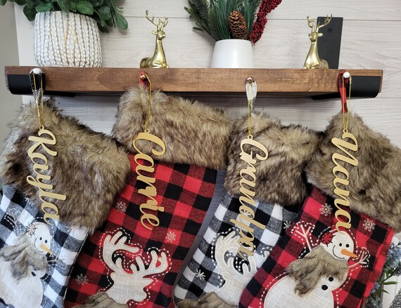 Custom stocking name - stocking names - metal stocking name tag - christmas decor - christmas stockings - christmas - personalized stocking