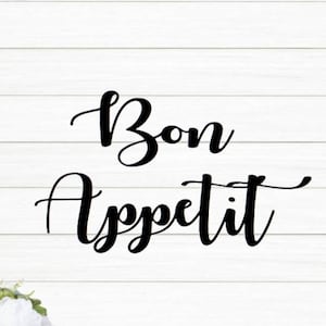Bon appetit sign | bon appetit metal sign | enjoy your meal  | homemade sign | french kitchen decor | cursive bon appetit | mangia