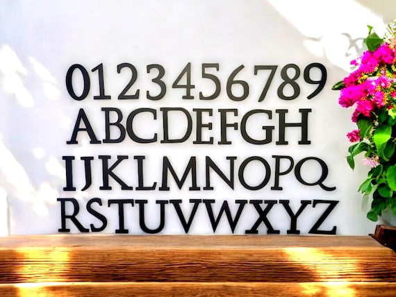 11" modern mailbox numbers | metal address numbers and letters | home address letters | street name letters | contemporary letters