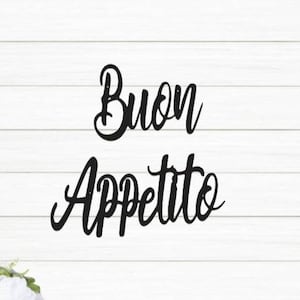 Buon appetito sign | bon appetit metal sign | enjoy your meal  | homemade sign | kitchen decor | cursive bon appetit | italian kitchen sign