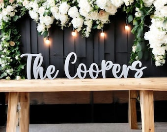 Freestanding Last Name Sign | Stackable Names for Bride & Groom Table Decor | Personalized Name Sign | Wedding Name Sign | Anniversary Gift