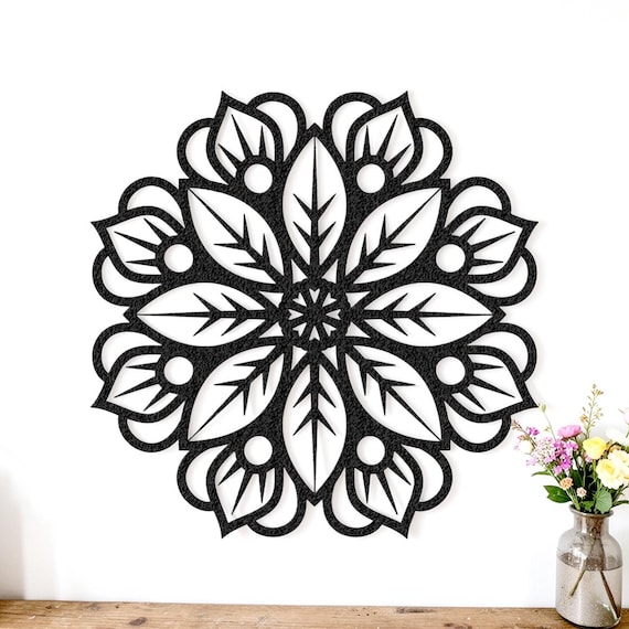 Mandala Flower Sign | Flora Harmony Mandala Sign | Serenity Metal Wall Art | Modern Aestetic Metal Flower | Unique Indoor Outdoor Decor