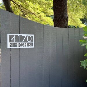 Modern address sign | street name address sign | steel home address sign | horizontal address numbers |  weatherproof address sign