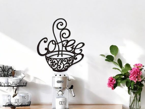 Coffee Bar Sign | Kitchen Decor | Metal Art | Metal Coffee Bar Sign | Coffee Lovers Decor | Rustic Word Art | Housewarming or Wedding Gift