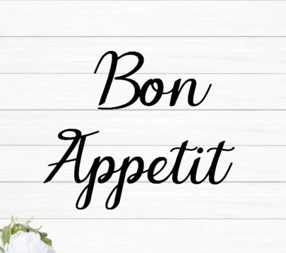 Bon appetit sign | bon appetit metal sign | enjoy your meal  | homemade sign | french kitchen decor | cursive bon appetit | italian kitchen