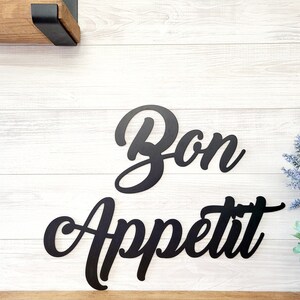 Bon appetit sign | bon appetit metal sign | enjoy your meal  | homemade sign | french kitchen decor | cursive bon appetit | kitchen sign