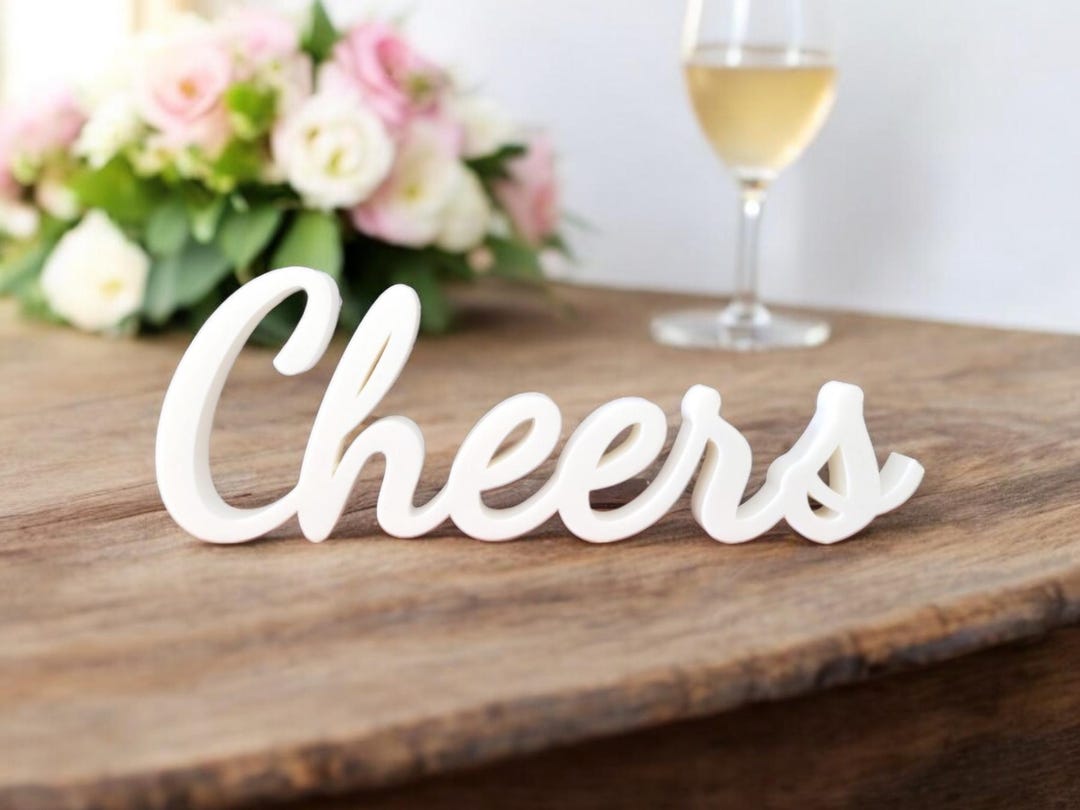 Freestanding Cheers Sign | Farmhouse Cheers Sign | Thick Cheers Sign ...