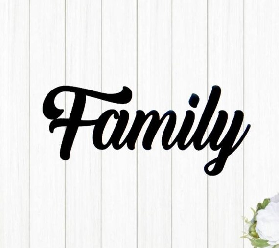 Family metal sign home decor cursive word sign family sign family script sign metal art ohana recycled steel
