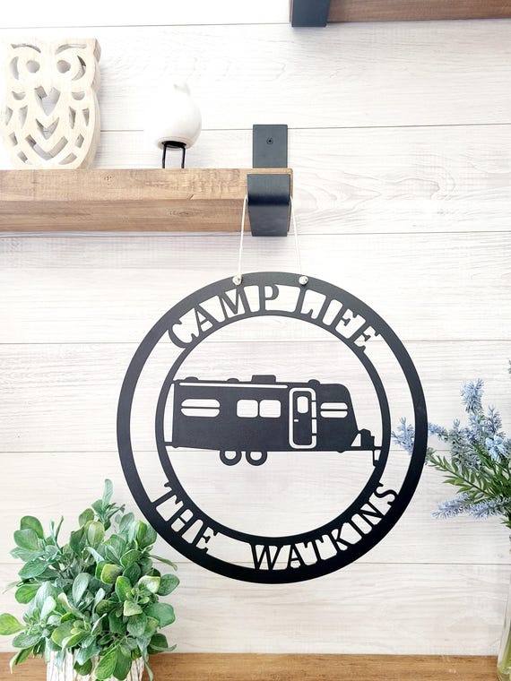 Camp Life Sign Personalized Camp Life Sign Camping Door Hanger Family Name Sign RV Camper Sign Camp Lover Christmas Gift