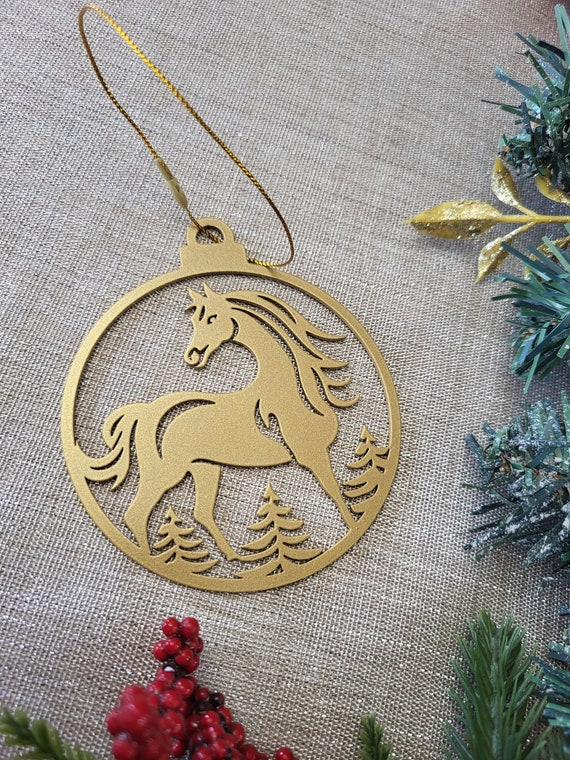 Horse ornament | horse lover gift | metal christmas tree ornaments | horse farmer gift | equine ranch ornament