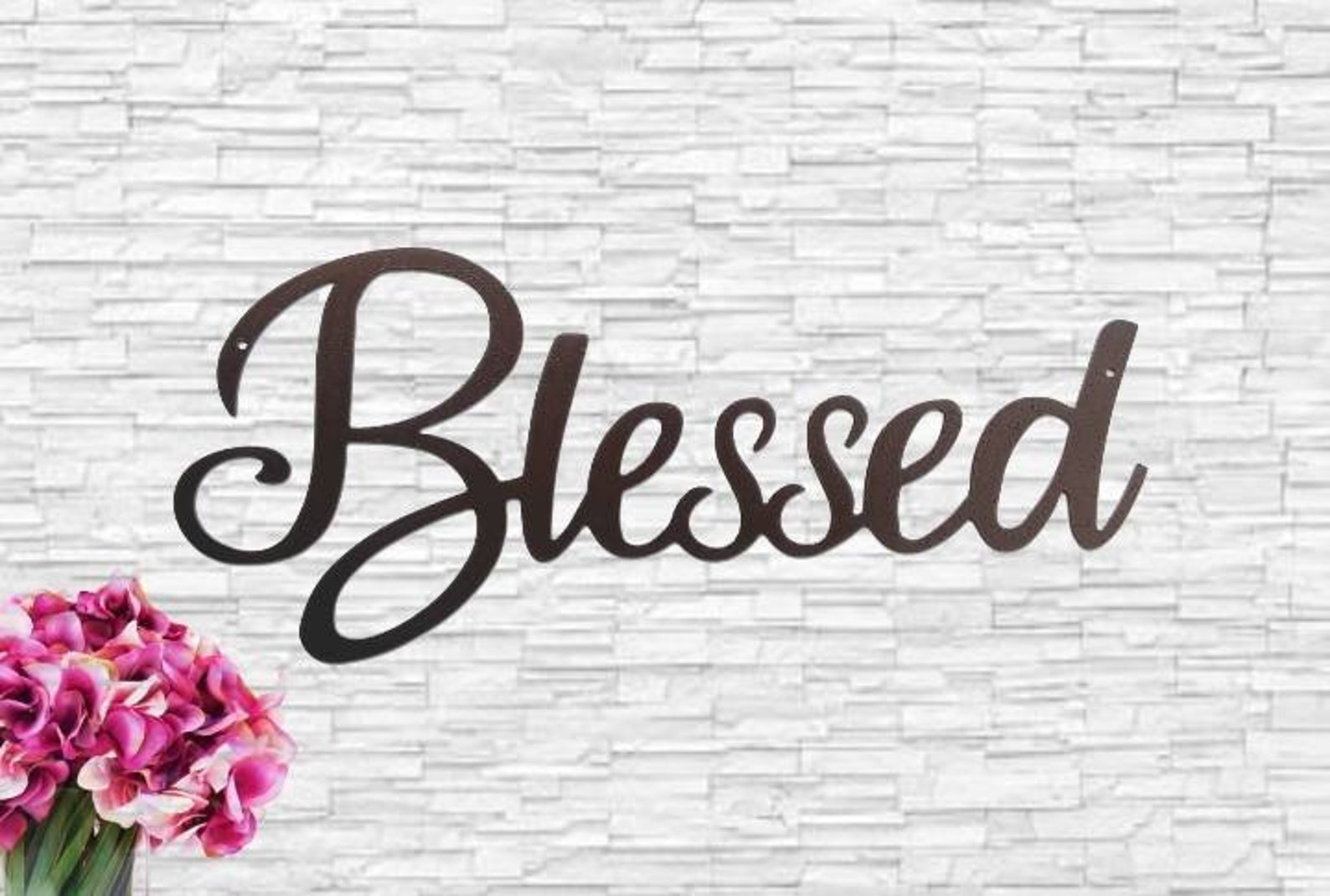 Blessed Sign Blessed Metal Sign Script Blessed Sign - Etsy