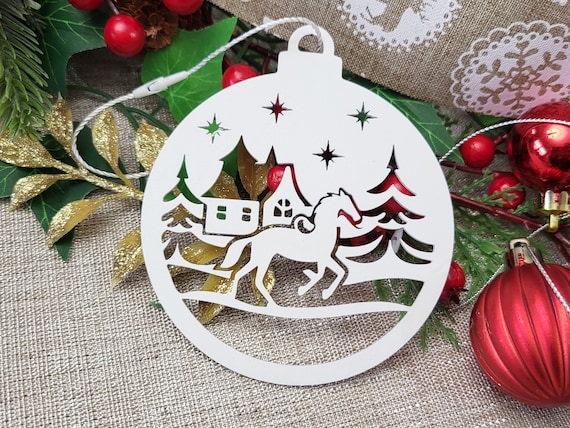 Horse ornament | horse lover gift | metal christmas tree ornaments | horse farmer gift | equine ranch ornament