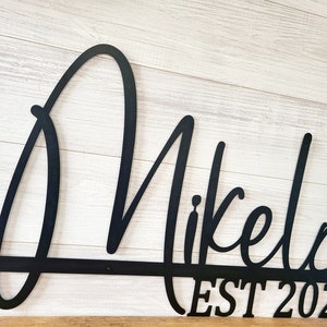 Personalized Family Name Sign | Anniversary Gift | Metal Last Name Sign ...